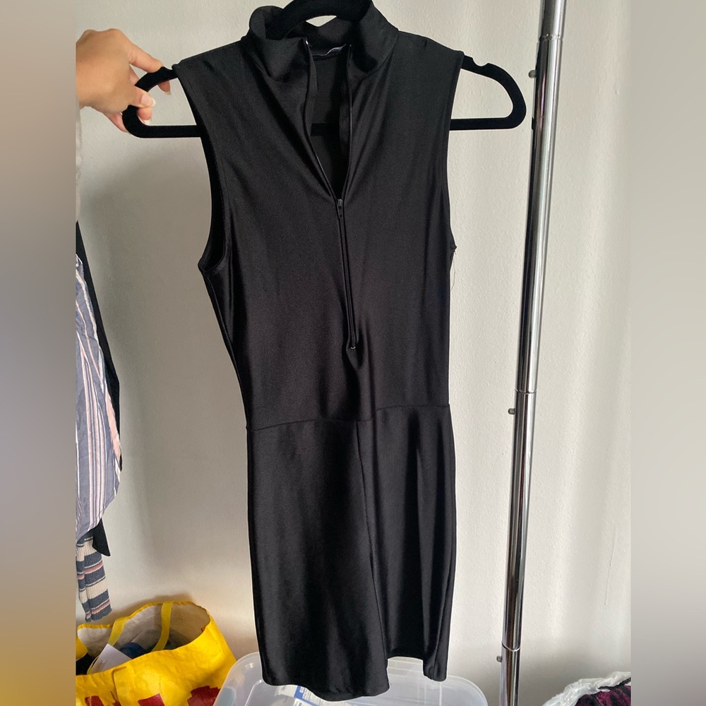Fashion Nova Black Spandex Romper